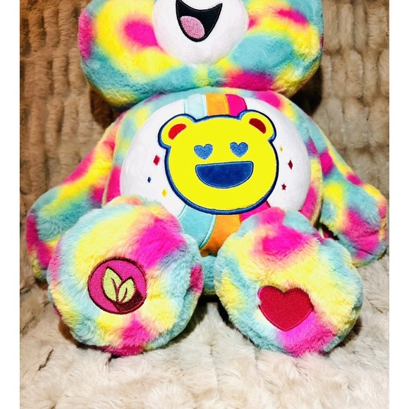 Care Bears Good Vibes Bear Jumbo Plush 24” Tie Die Rainbow Stuffed Animal - New - Picture 6 of 9
